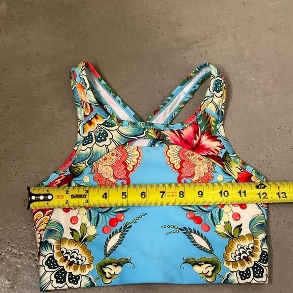 Johnny Was Blu Cross Back Sports Bra - Picture 5 of 7